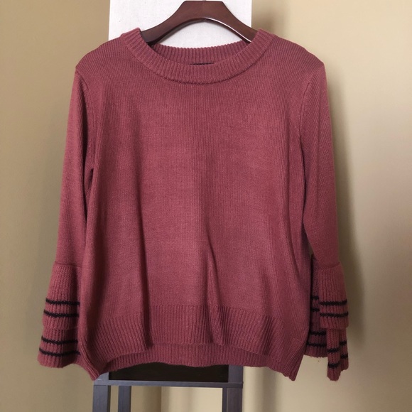 mine Sweaters - Crew Neck Sweater with Flare Sleeves